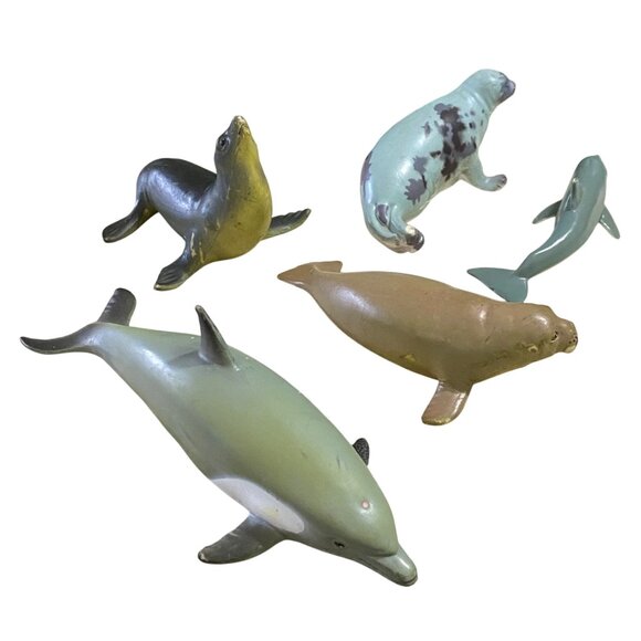 Vintage Animal Sea Creature Lot of 5 Figures Manatee Sea Lion Seal Dolphin PVC - Picture 4 of 5